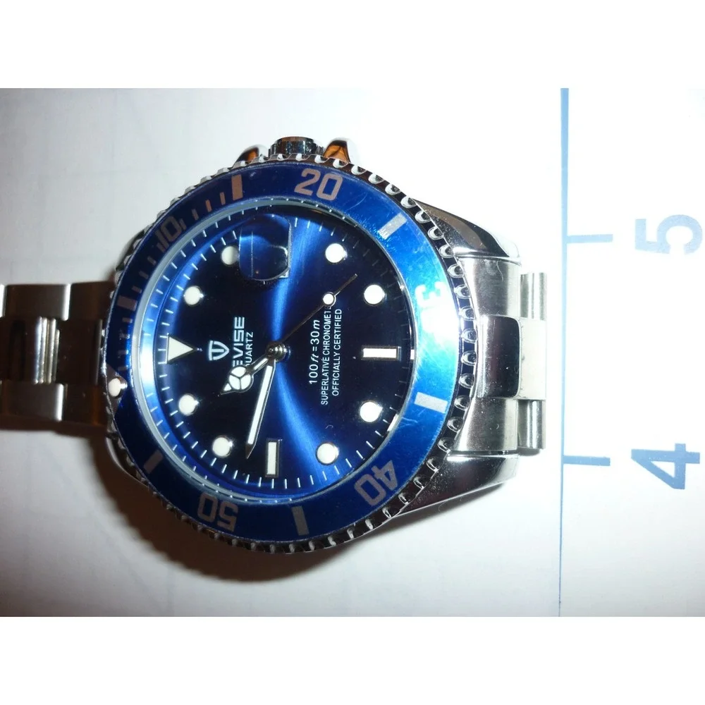 Tevise Mens Quartz Watch Blue Silver‎ Smart Watches Date Designer